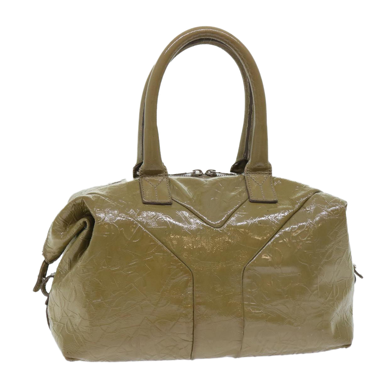 Easy Boston Bag Patent Leather 208315 Auth 50603