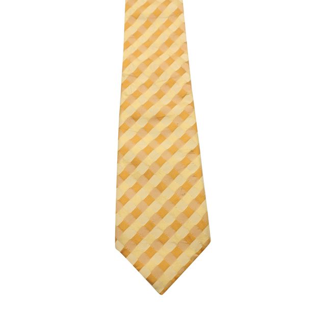 kenzo  orange & yellow checked tie