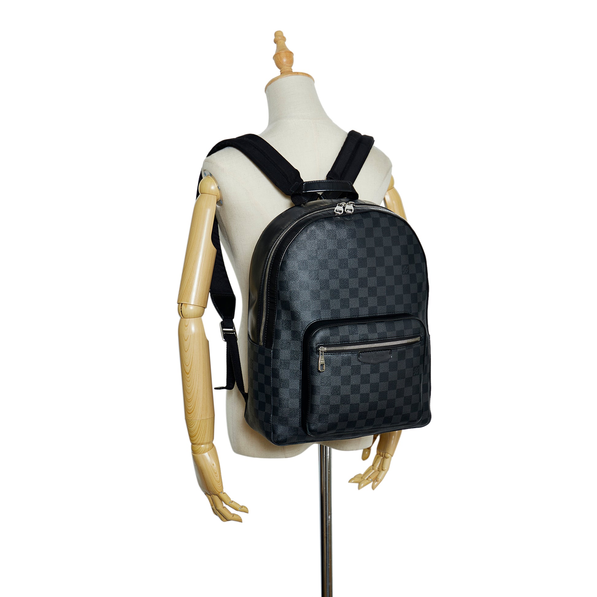 LOUIS VUITTON Campus Josh Backpack Damier Graphite x Leather