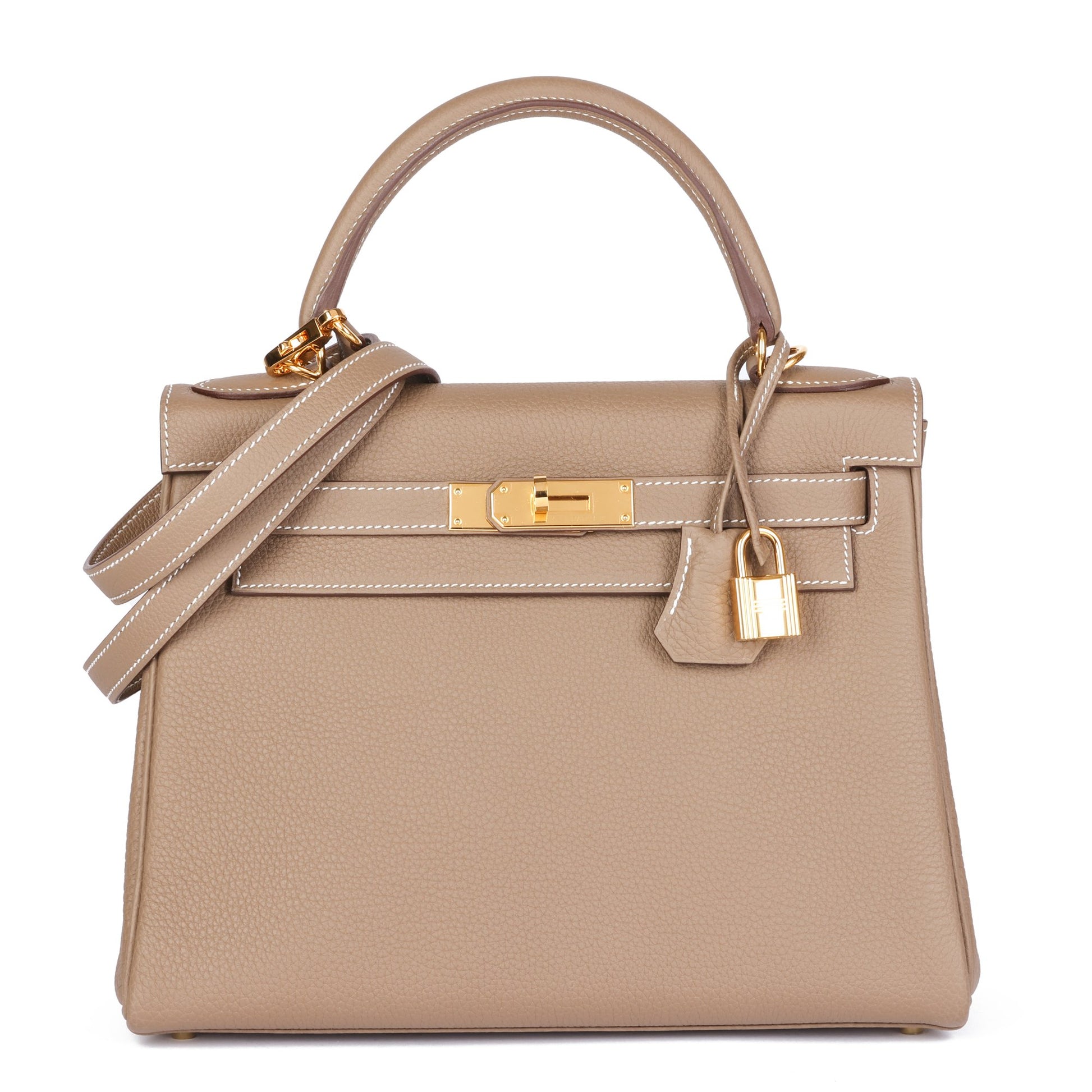 Hermes Kelly Retourne 28 Craie Togo Gold Hardware