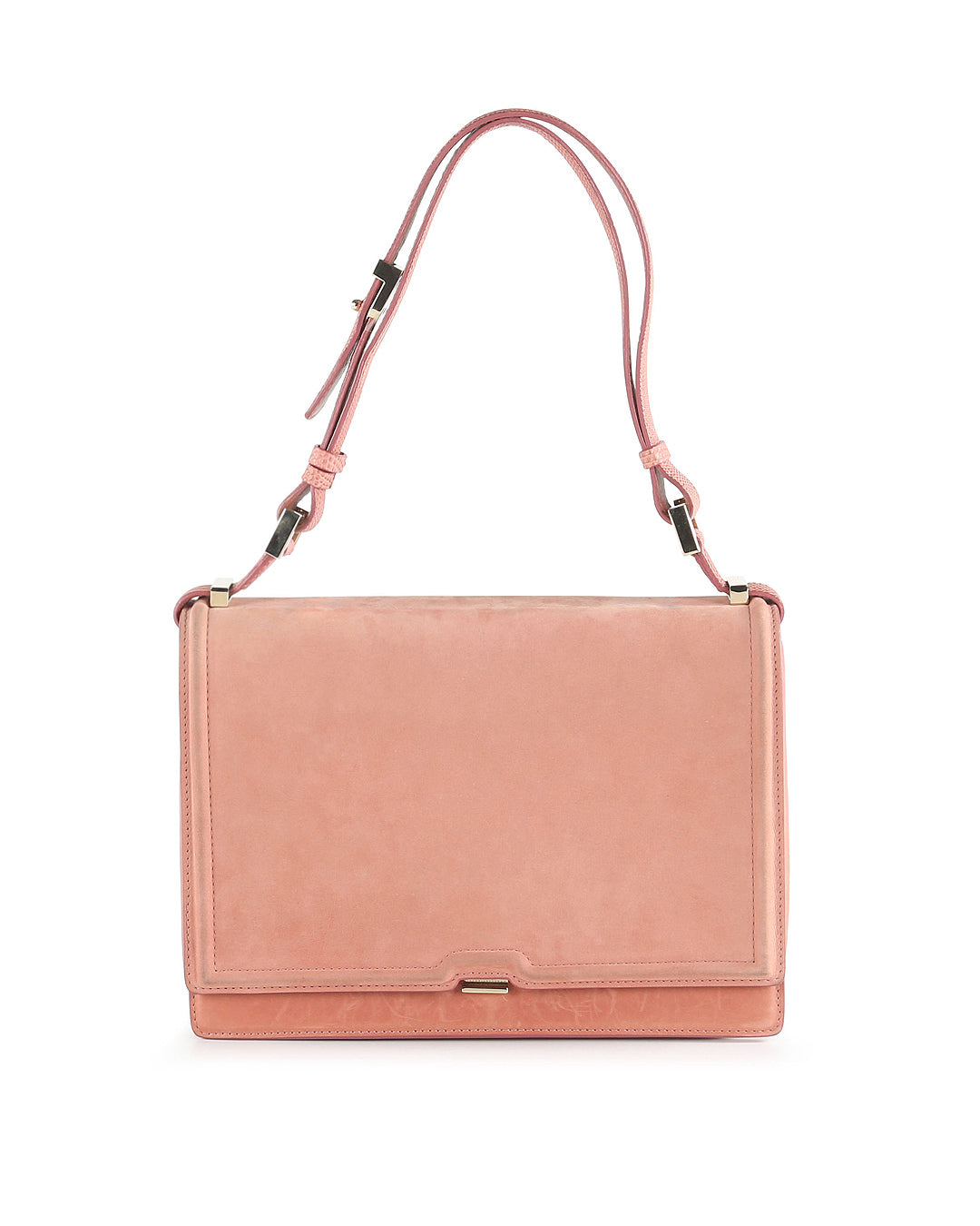 Blush Pink Leather & Lizard Square Flap Bag