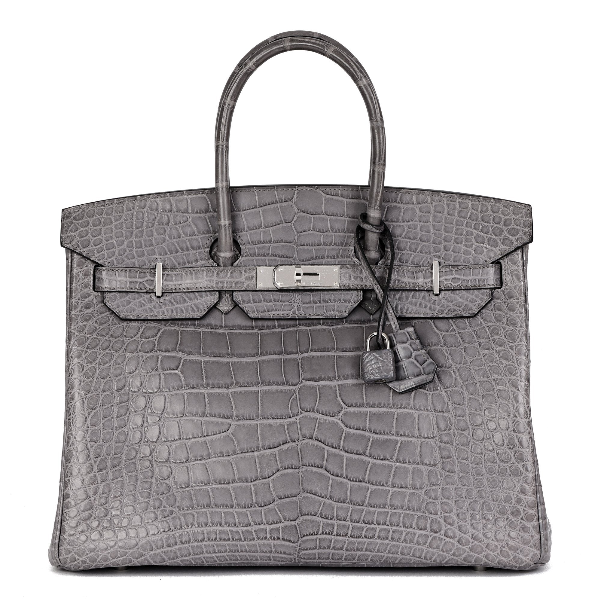 dejaWOOO  Gris Paris Matte Alligator Leather Birkin 35cm Retourne Tote