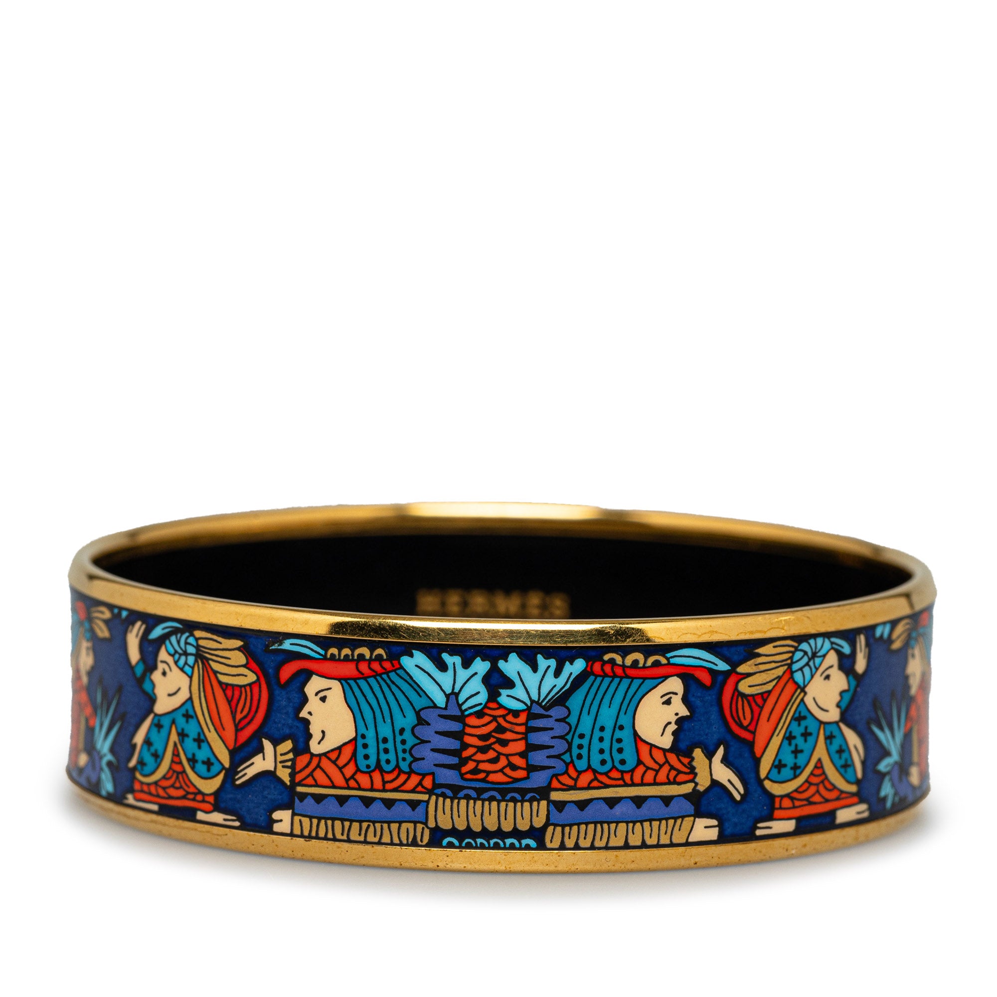 image of HERMES Wide Enamel Bangle Costume Bracelet