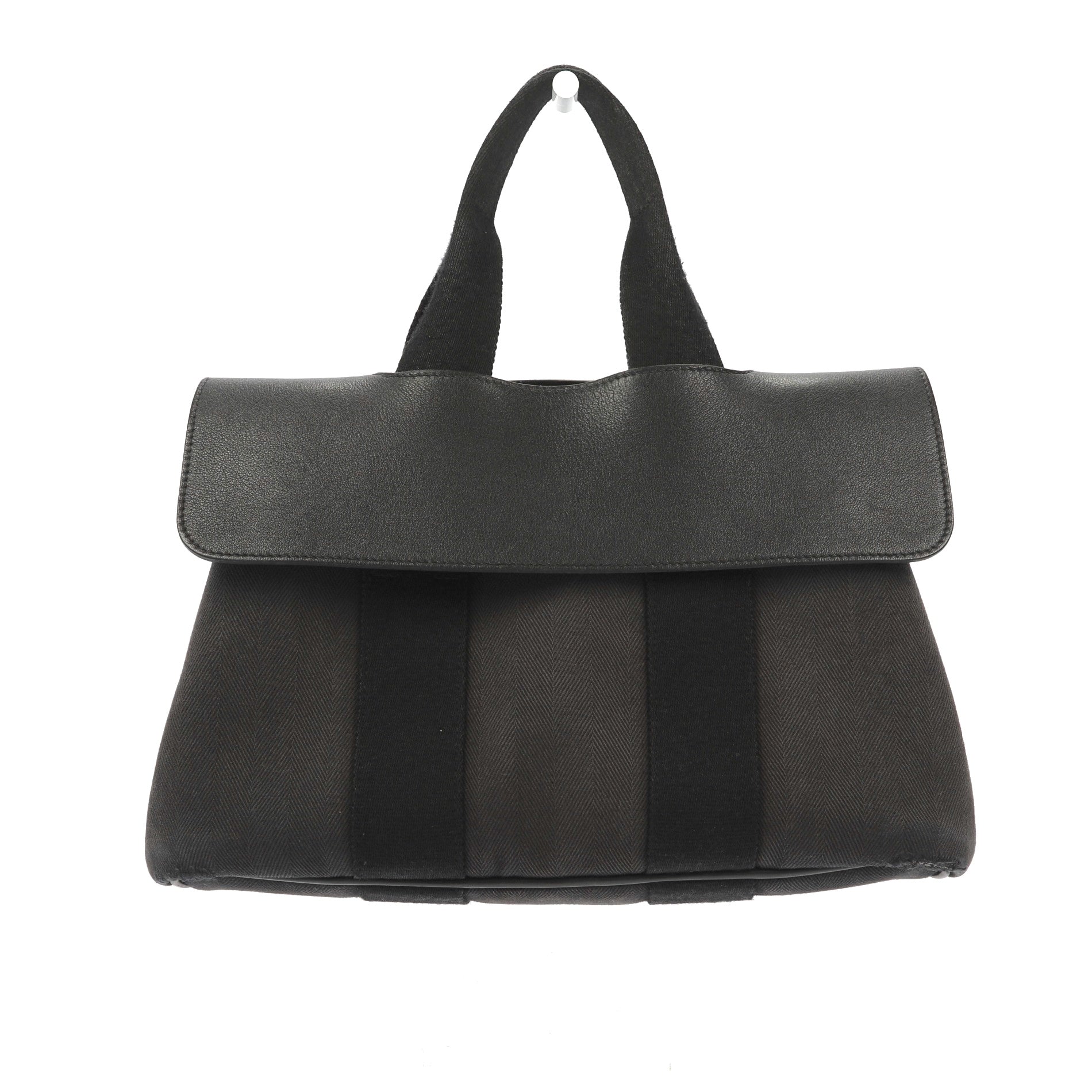 Image of HERMES Valparaiso Handbag in Black Fabric