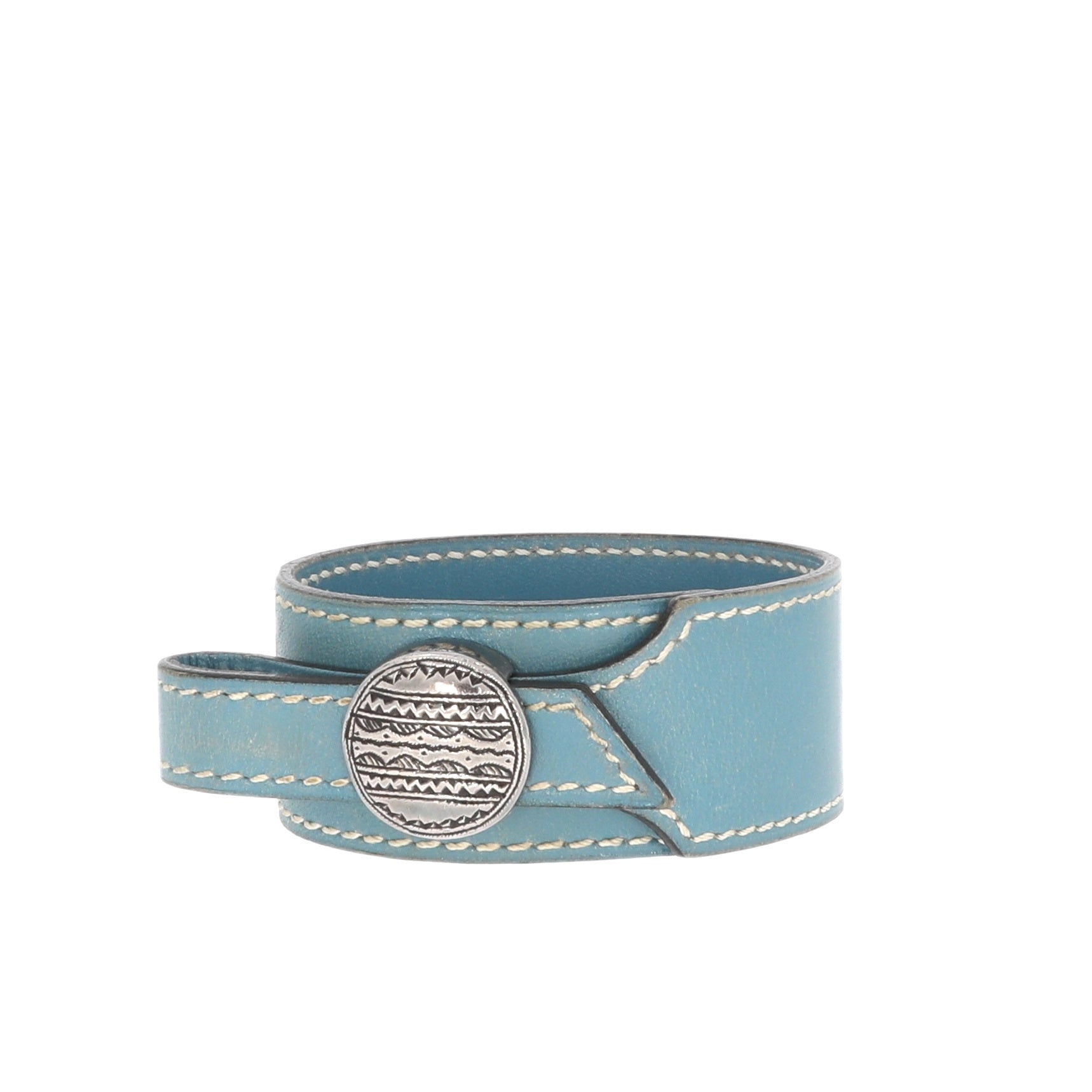 Image of HERMES Limited Edition Artemis Bracelet in blue leather