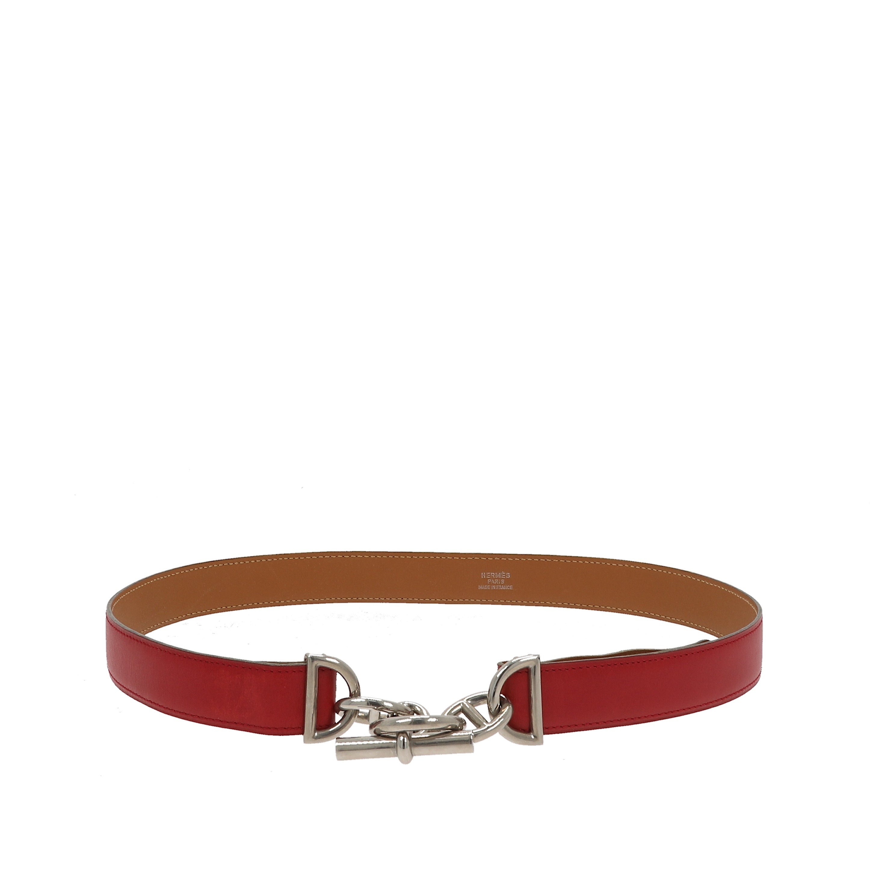 Image of HERMES Chaine D'Ancre Belt in Red Leather