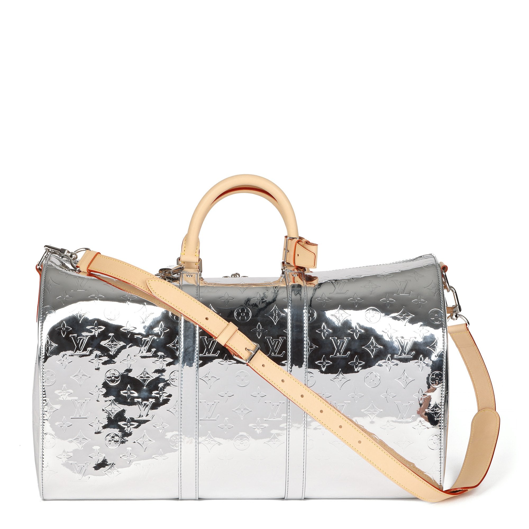 Keepall travel bag Louis Vuitton Silver in Plastic - 23637989