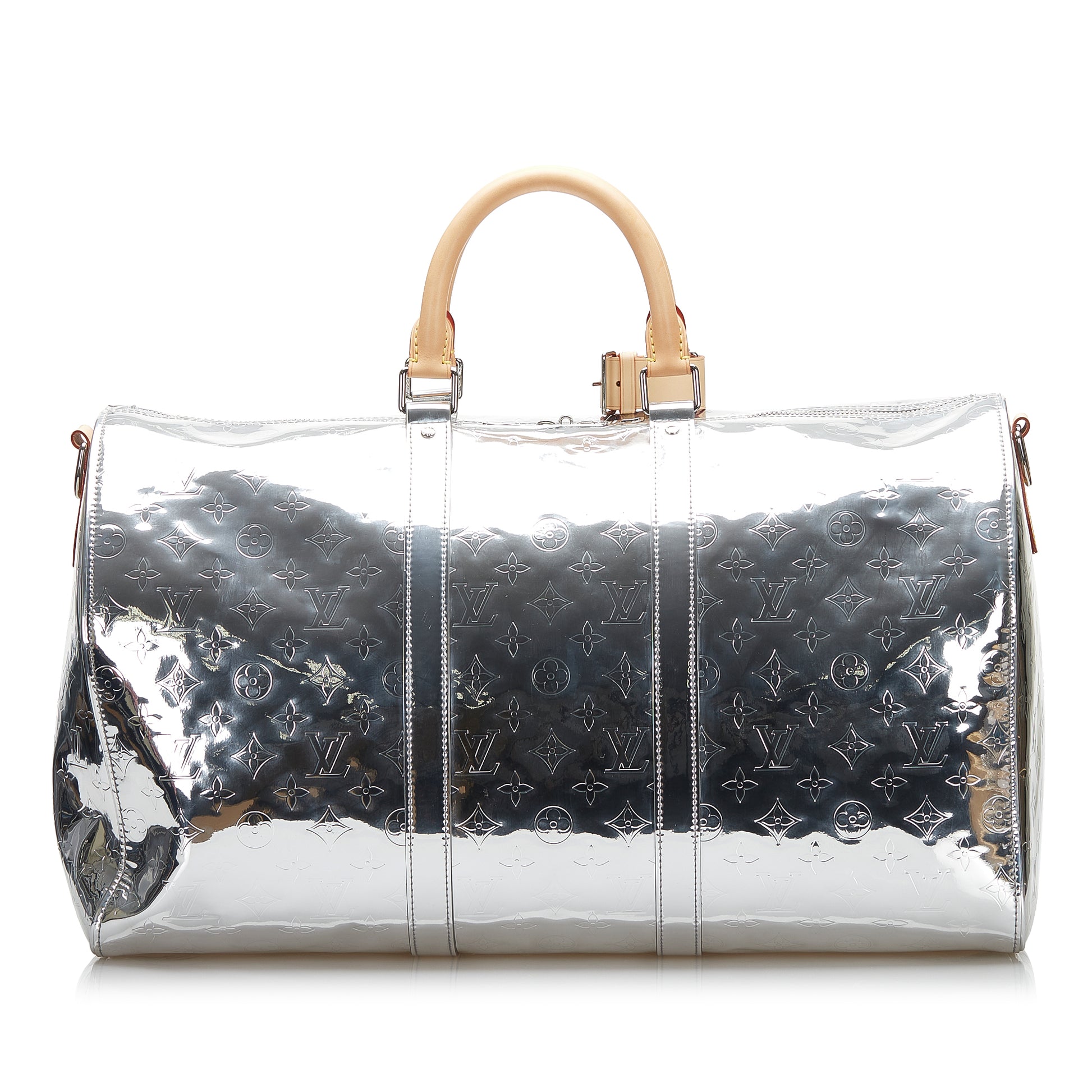 Louis Vuitton LV Mirror keepall new Silvery Leather ref.330184 - Joli Closet