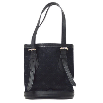 LOUIS VUITTON LITTLE BUCKET HAND BAG BLACK MONOGRAM SATIN M92144 SR0051  51975