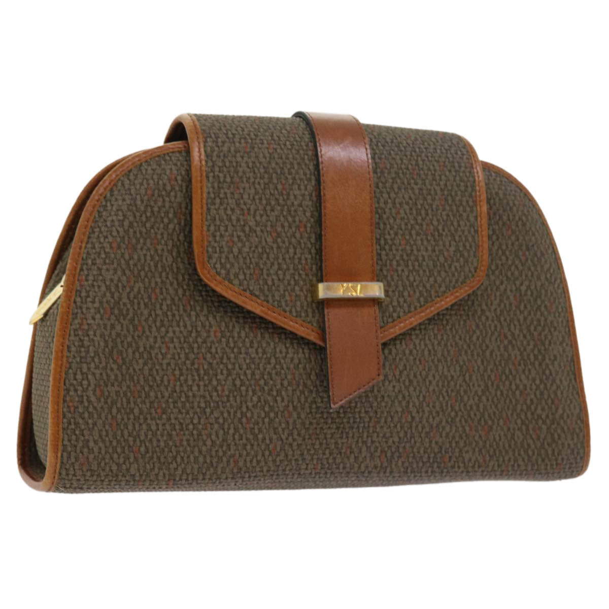 Clutch Bag PVC Leather Brown Auth Ar10315