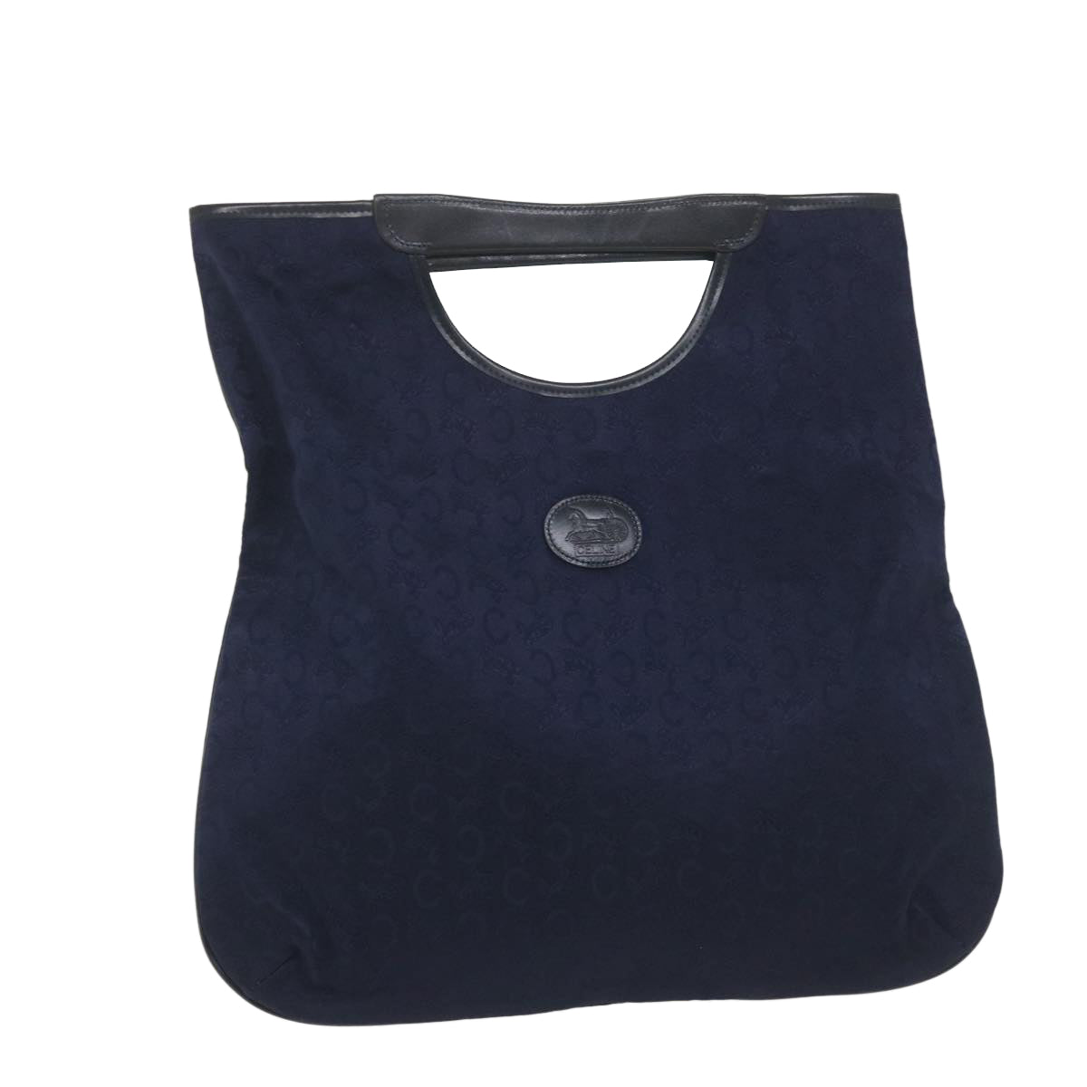 Image of CELINE C Macadam Canvas Hand Bag Navy Auth ar10793