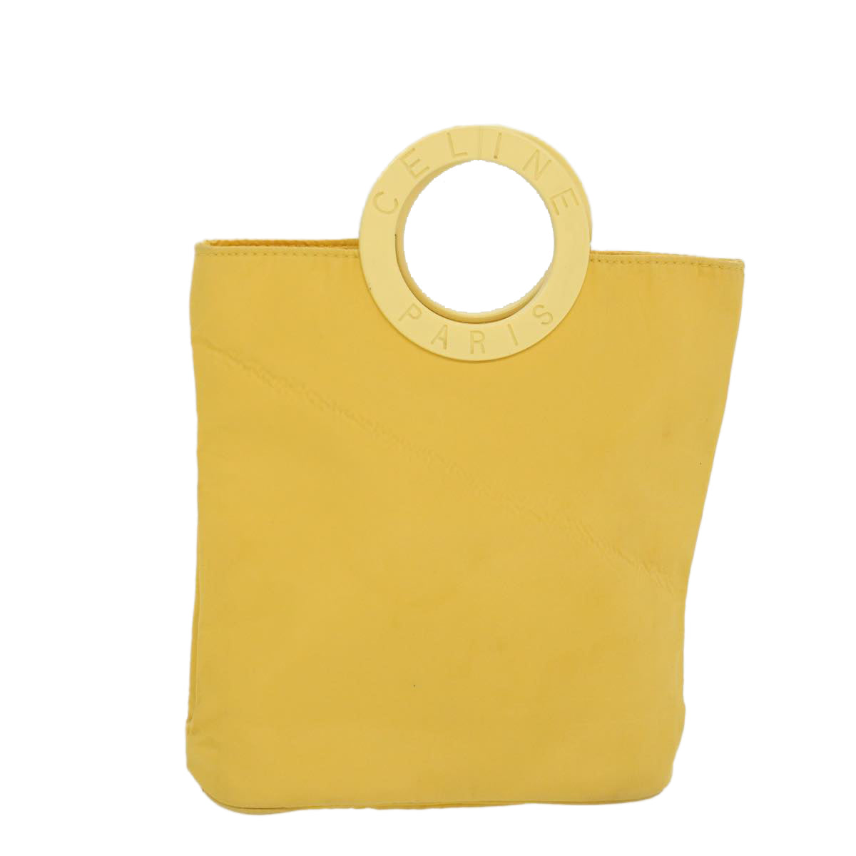 Image of CELINE Hand Bag Nylon Yellow Auth ar9694B