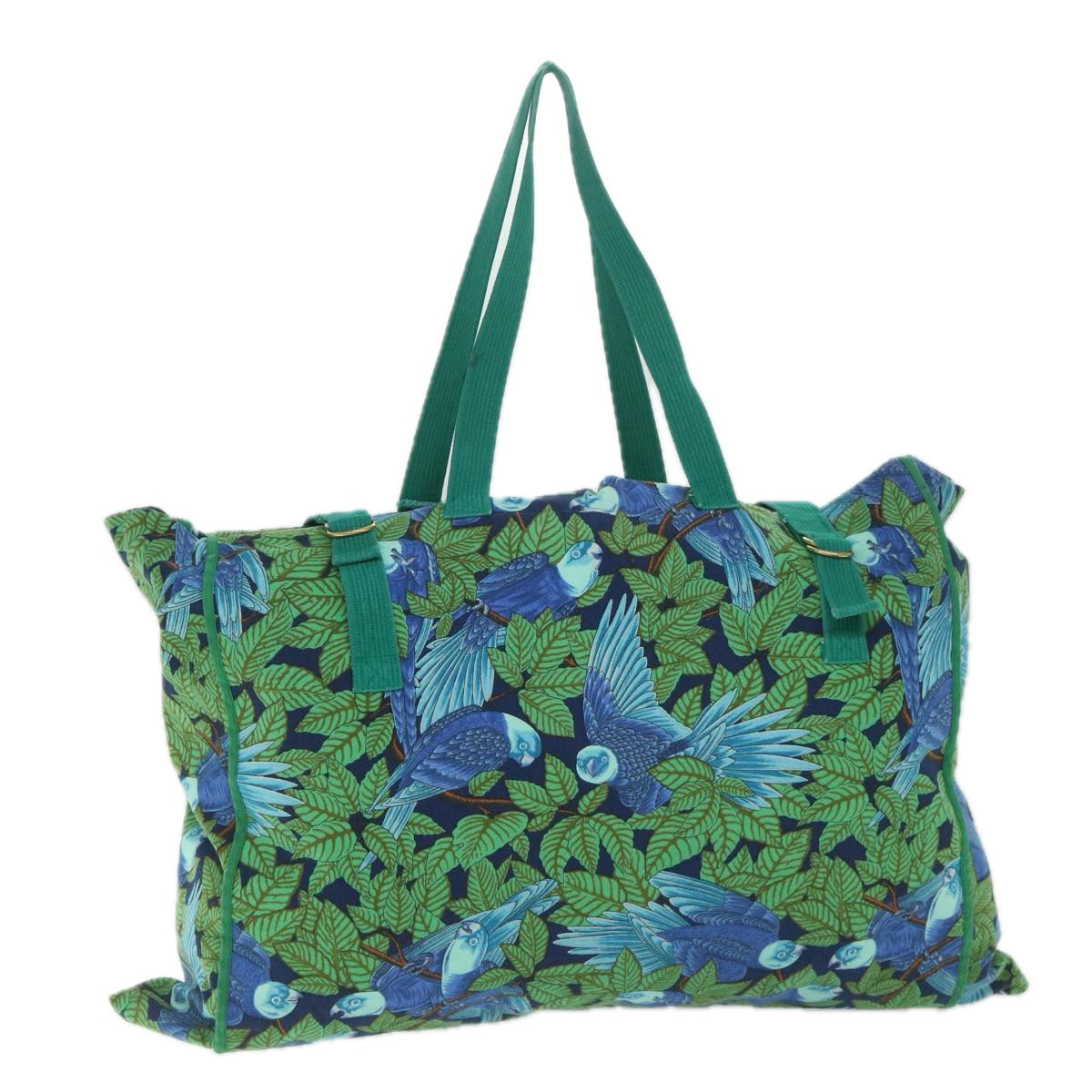 image of HERMES Tote Bag Canvas Green Auth bs9331