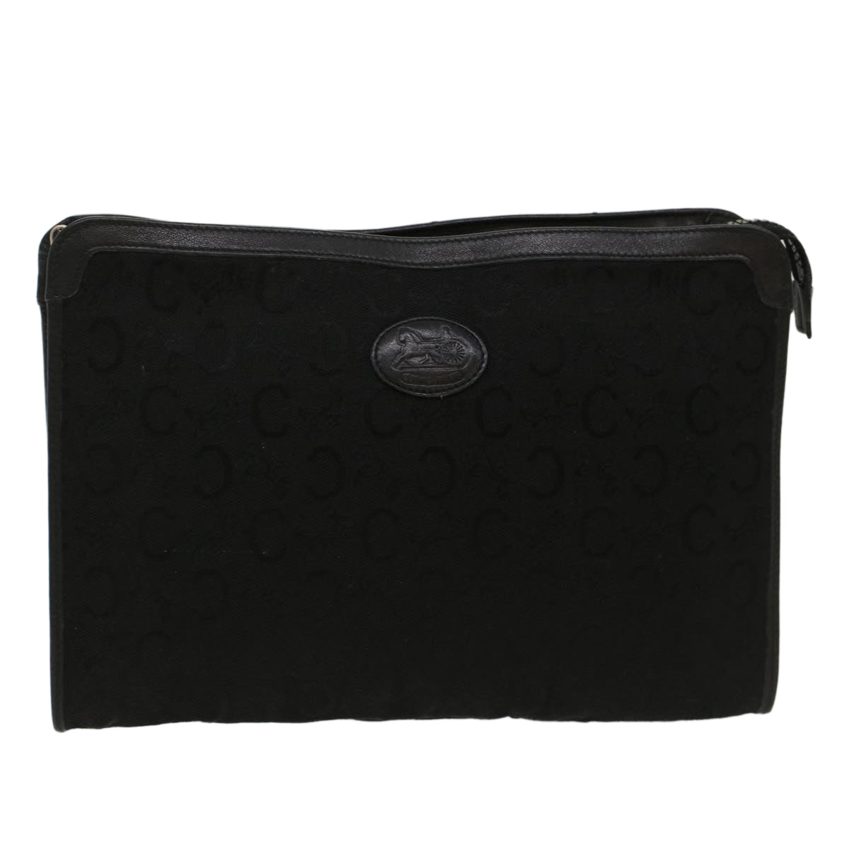 image of CELINE C Macadam Canvas Clutch Bag Black Auth ep1277