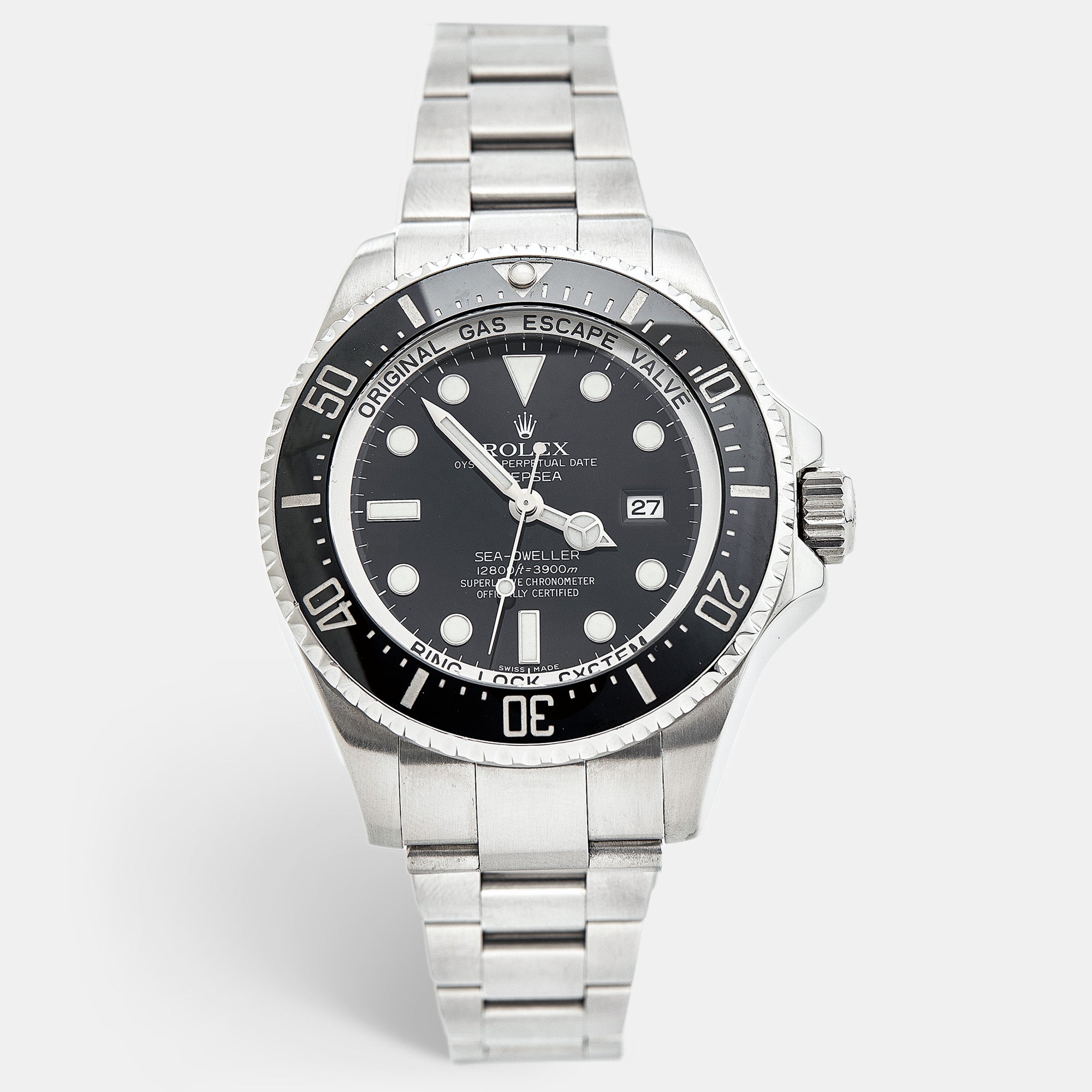 Image of ROLEX Black Ceramic Stainless Steel DeepSea  Sea-Dweller 116660-0001 Men's Wristwatch 44 mm