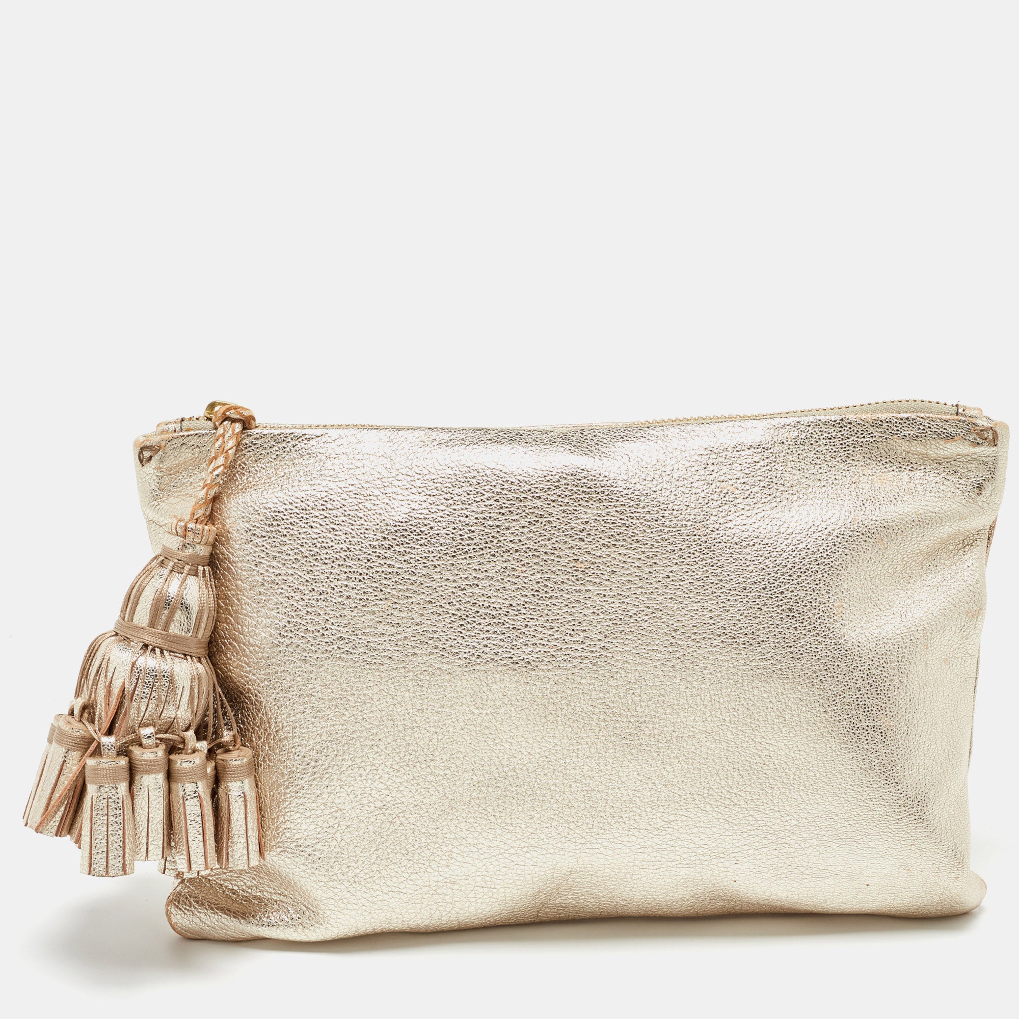 Leather Tassel Georgiana Clutch