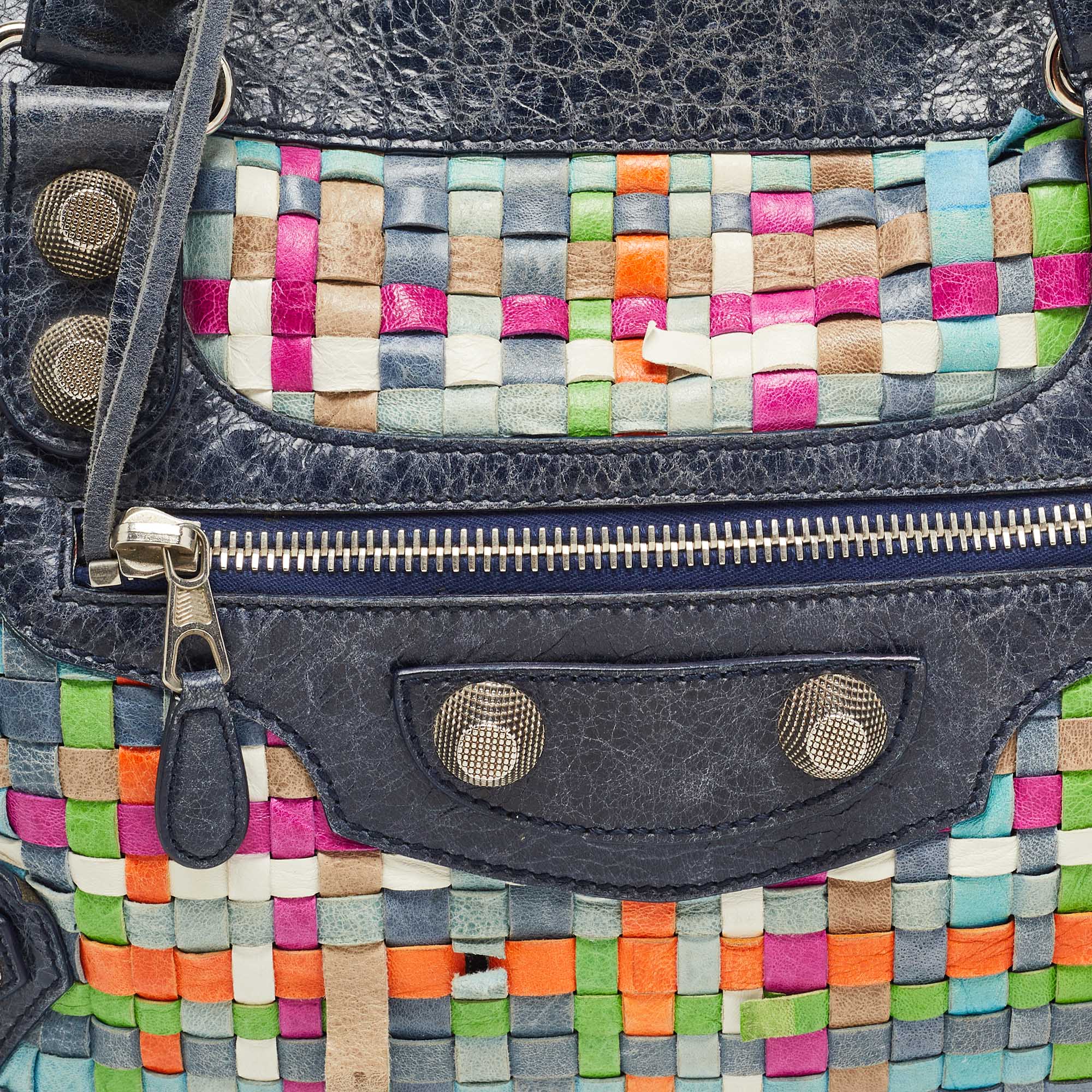 Balenciaga MultiColor Woven Lattice Leather Handbag Purse Shoulder Bag   eBay