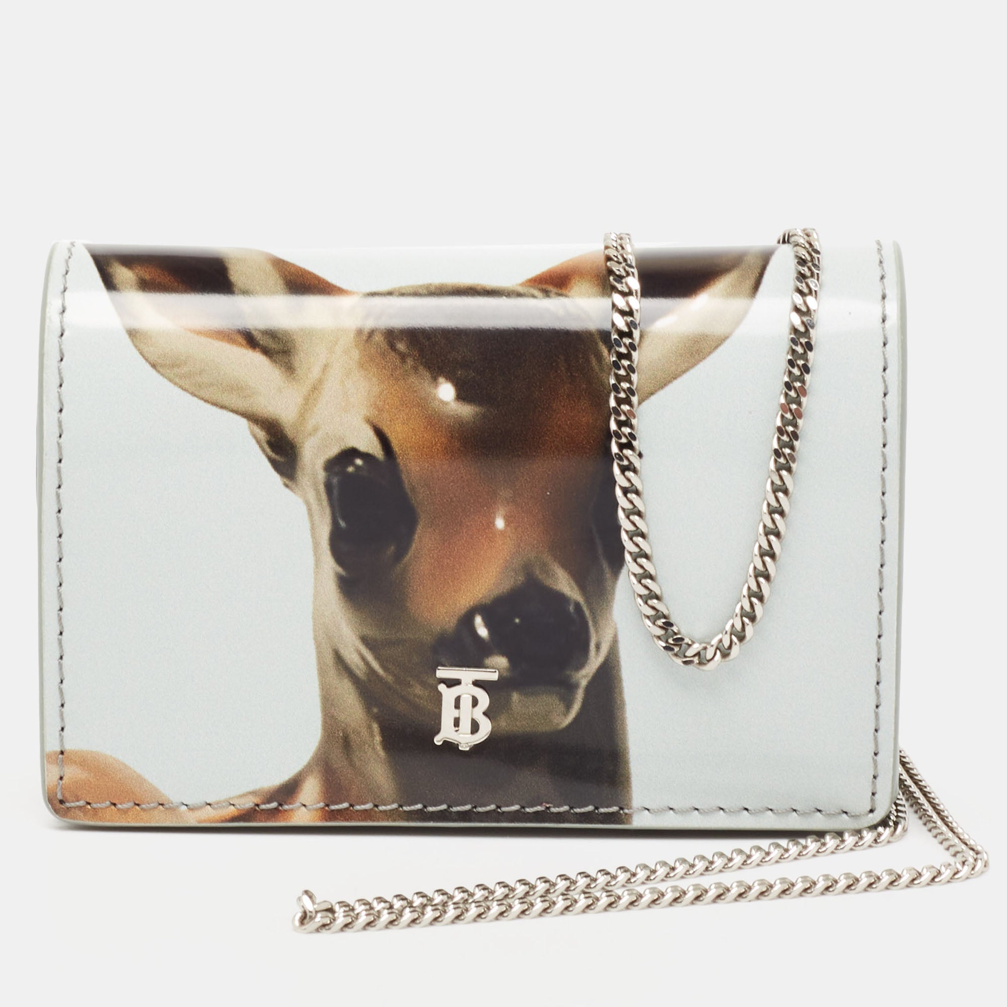 Burberry Multicolor Patent Leather Jessie Bambi Wallet on Chain