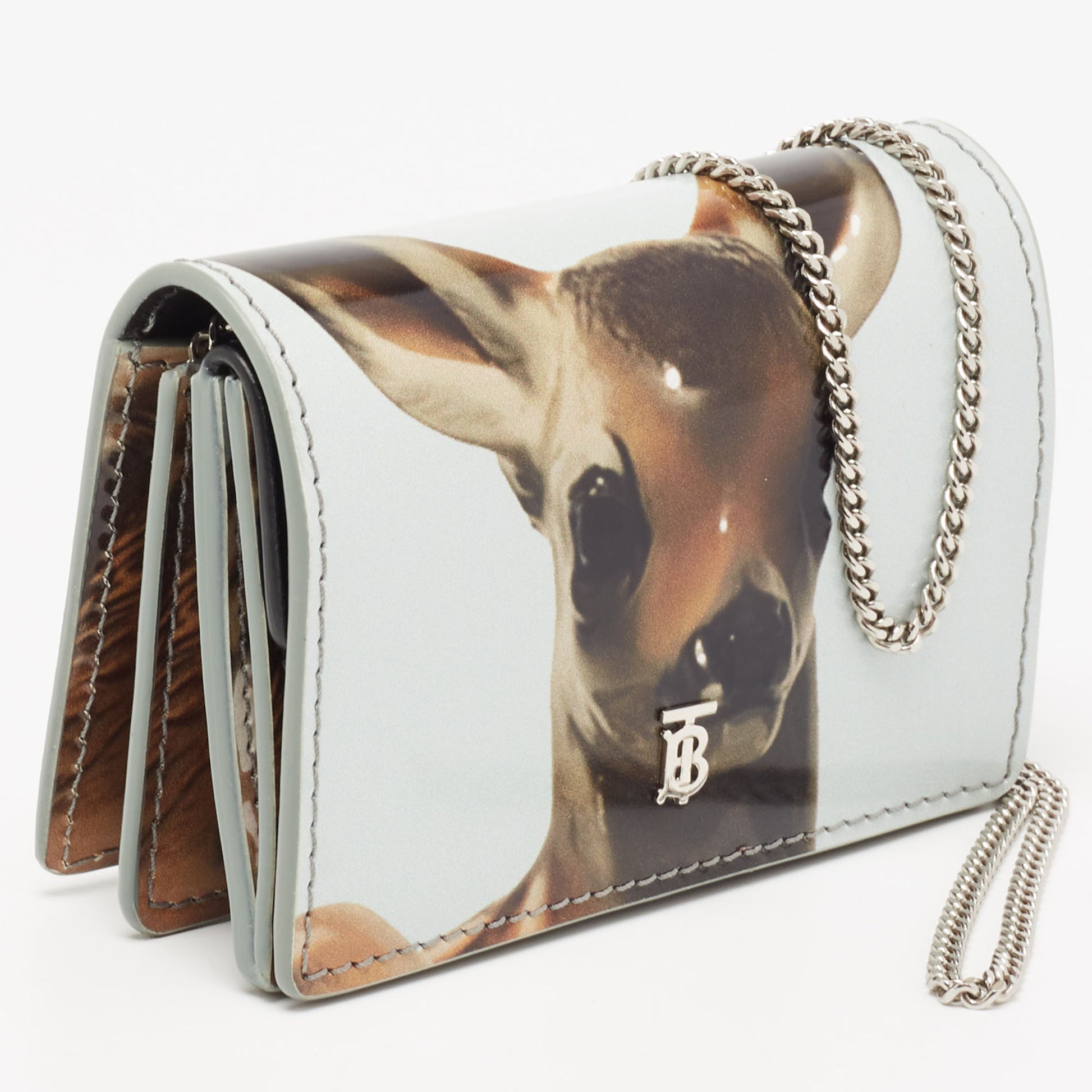 Burberry Multicolor Patent Leather Jessie Bambi Wallet on Chain