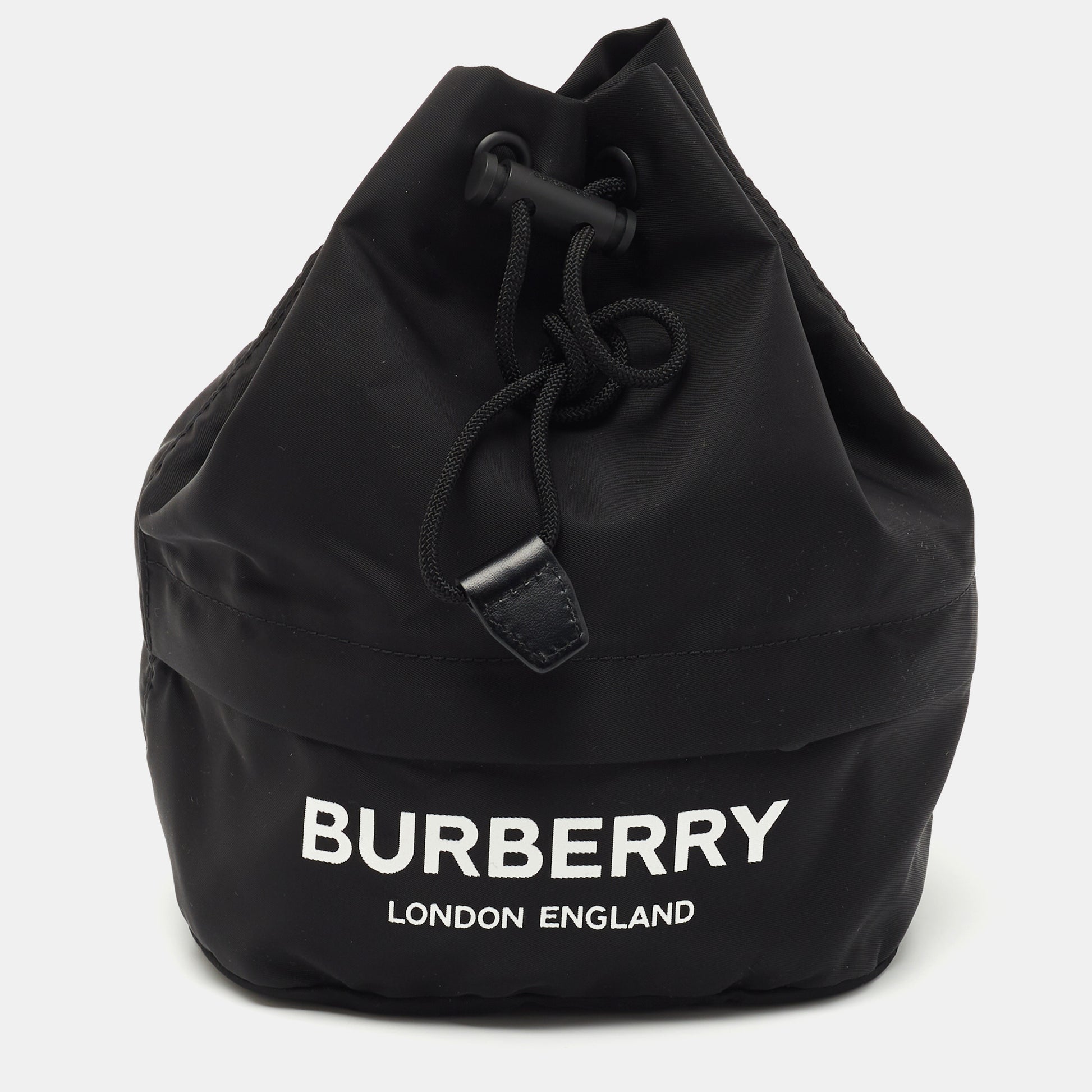 Burberry Black Nylon Phoebe Drawstring Pouch