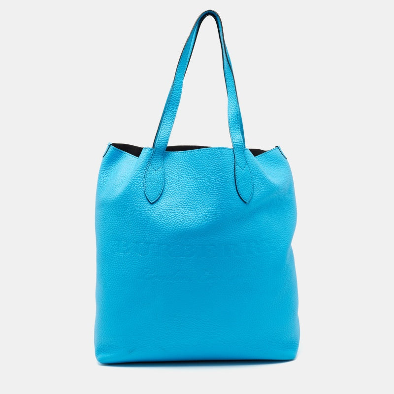 Burberry Neon Blue Leather Remington Shopper Tote