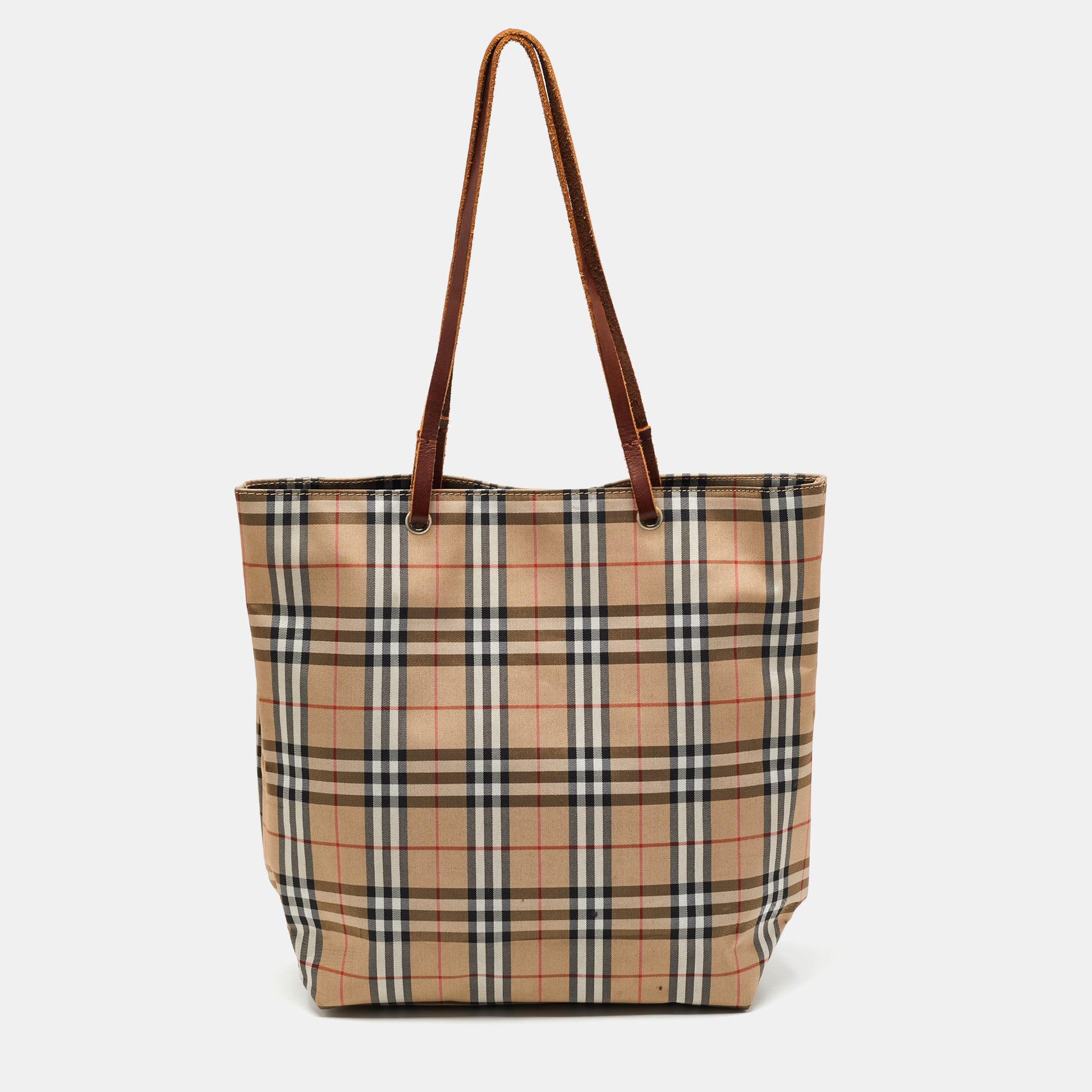 Burberry Beige/Brown Nova Check Nylon Tote