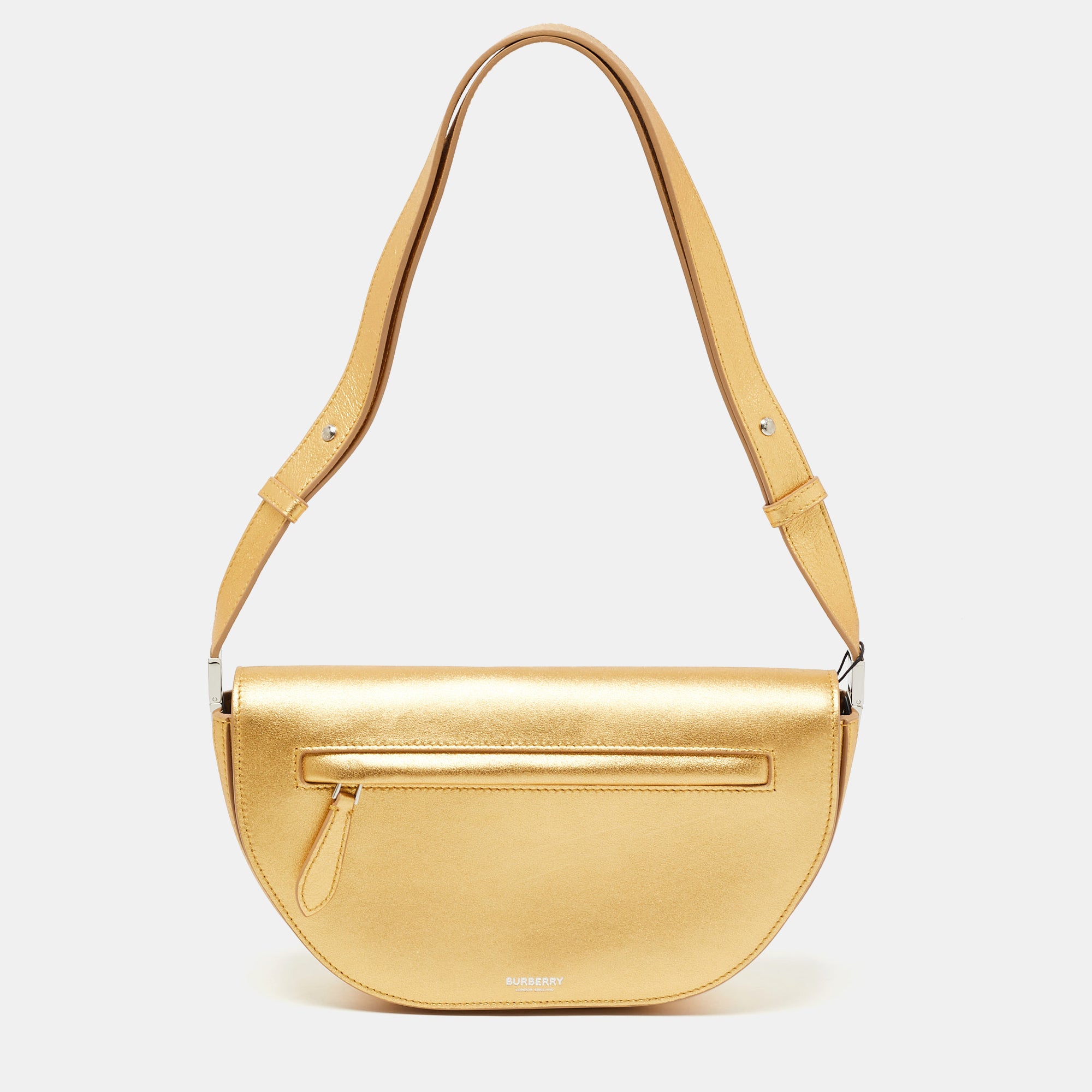 Burberry Gold Leather Small Olympia Shoulder Bag