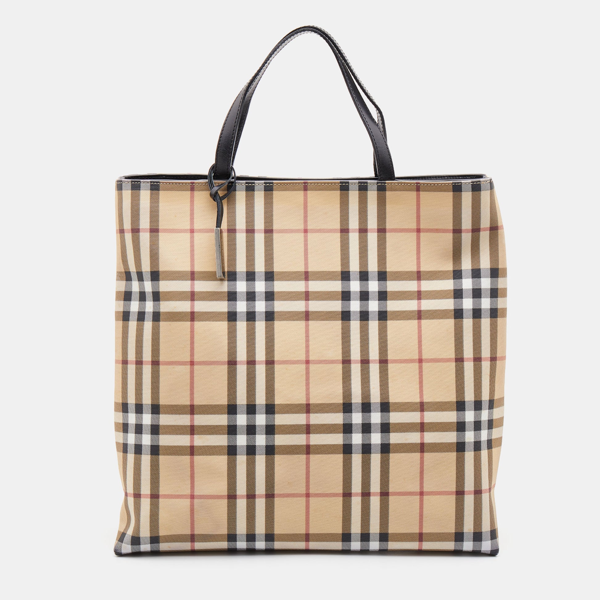 Burberry Beige/Black Nova Check Coated Canvas and Leather Shopper Tote