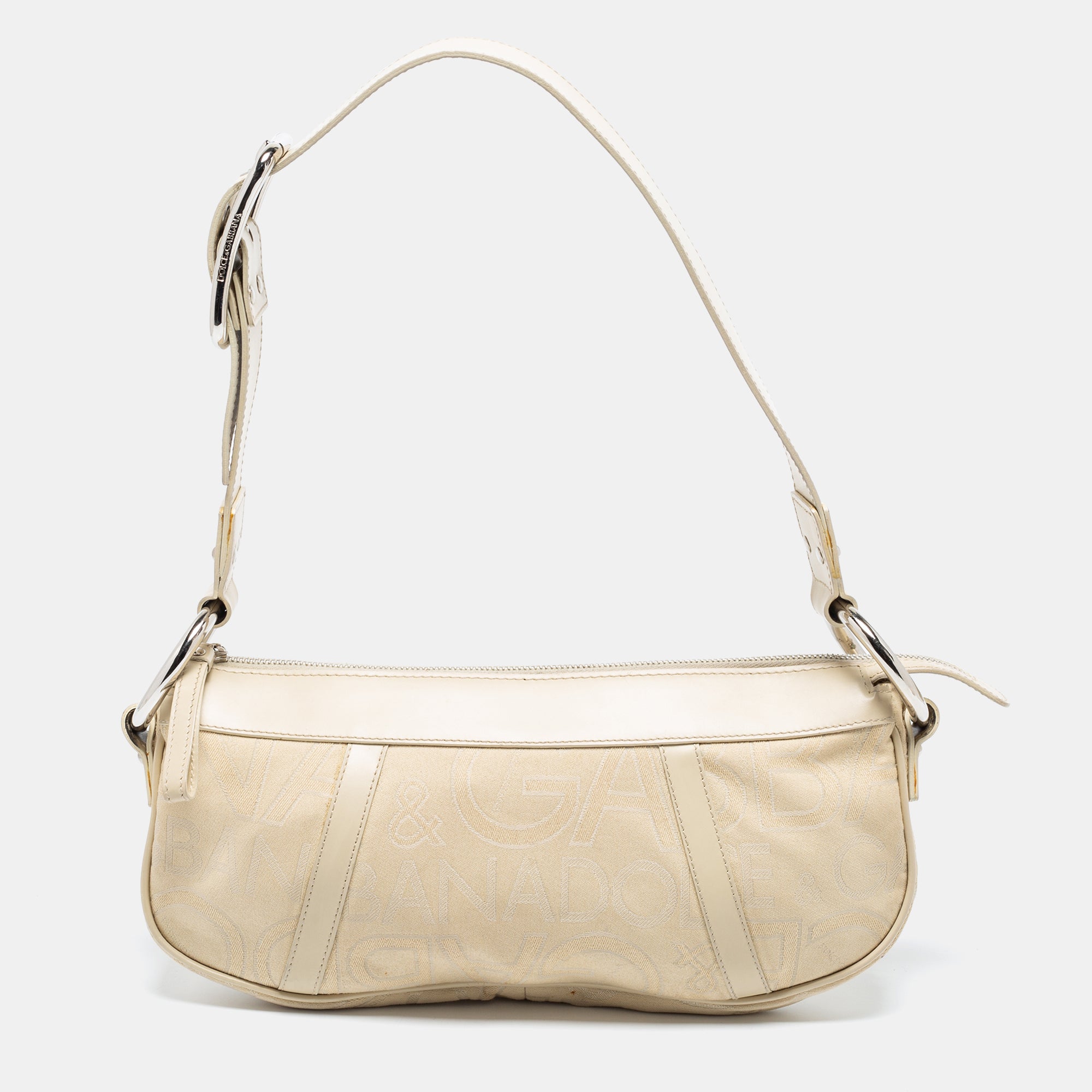 Dolce & Gabbana Light Beige Signature Canvas And Leather Shoulder Bag