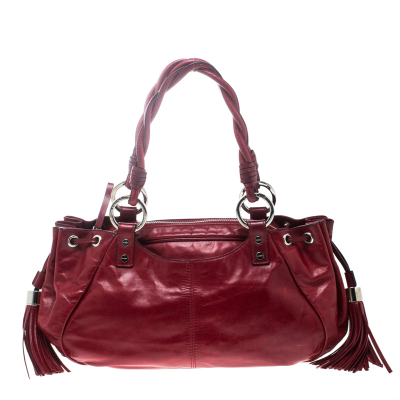 Givenchy Red Leather Drawstring Shoulder Bag, Red
