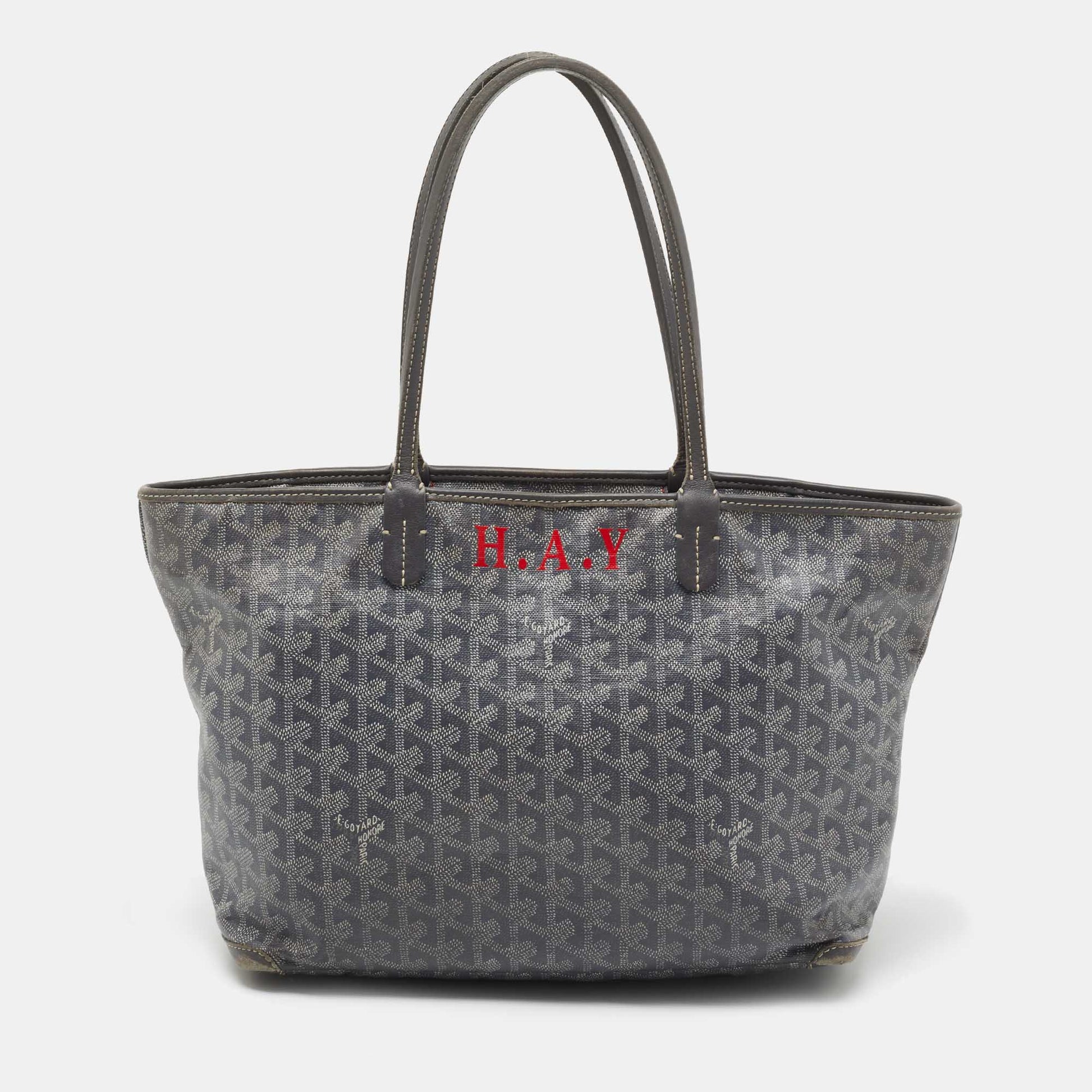 Goyard Grey Goyardine Coated Canvas and Leather Artois MM Tote