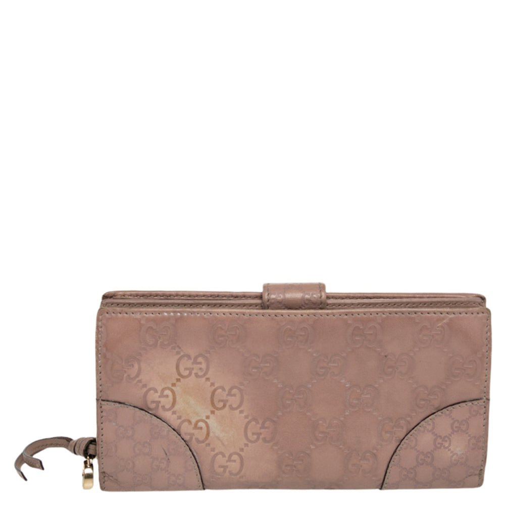 image of Gucci Beige Guccissima Leather Bree Bifold Wallet, Beige