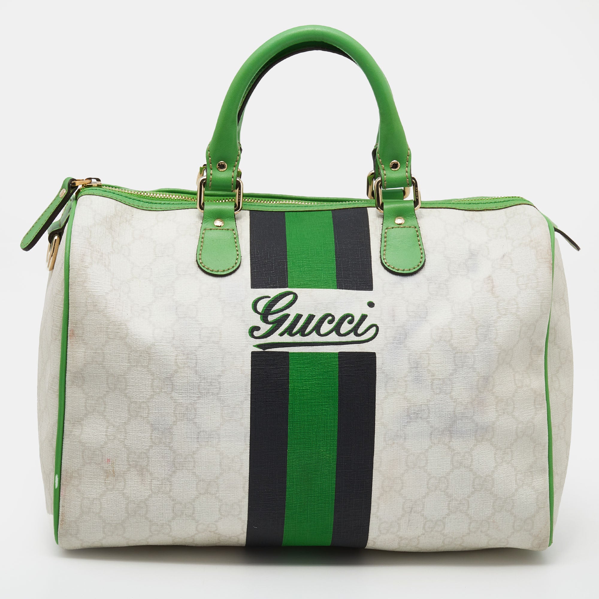 white gucci boston bag