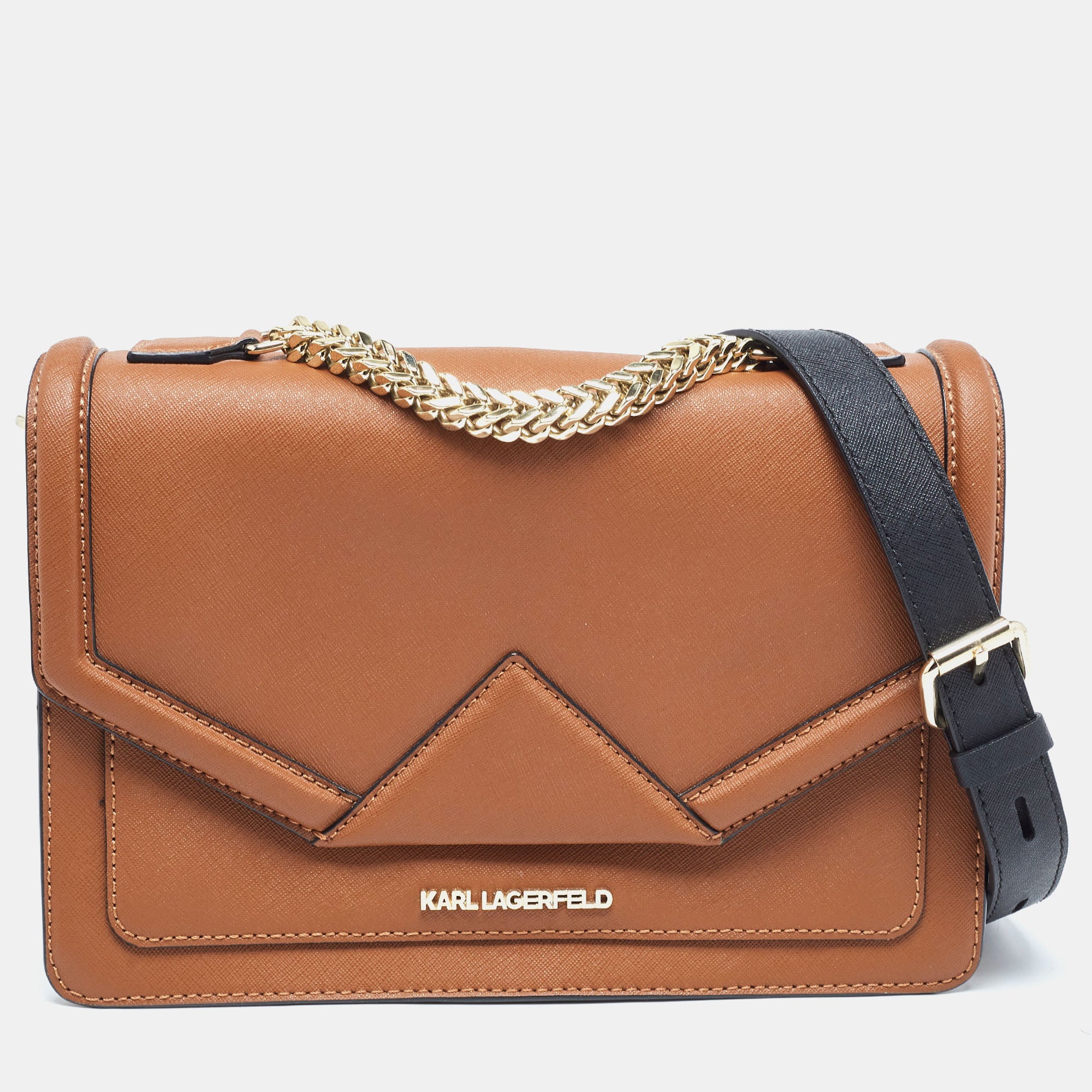Brown Leather K/Klassik Shoulder Bag