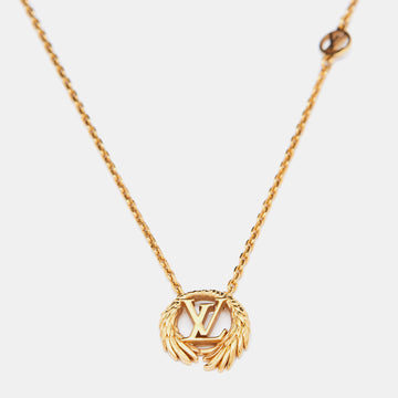 Louis Vuitton LV ID Chain Necklace Gold Brass Metal