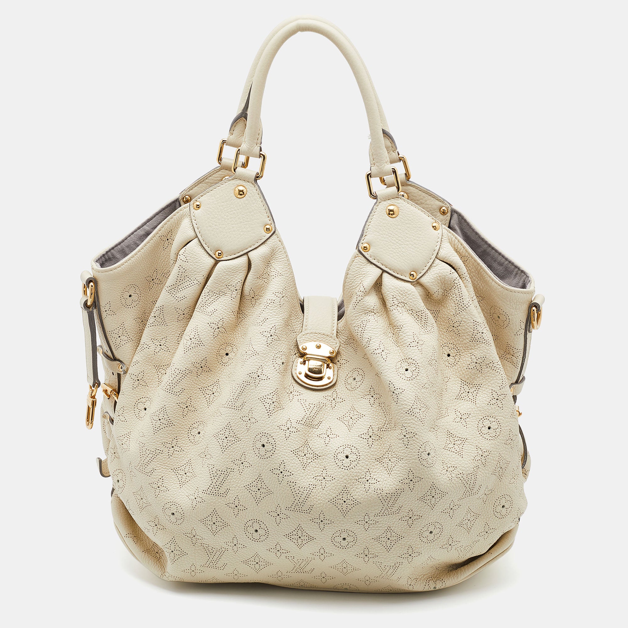 Louis Vuitton Biscuit Monogram Mahina Leather L Bag, Cream Rewards - Monetha