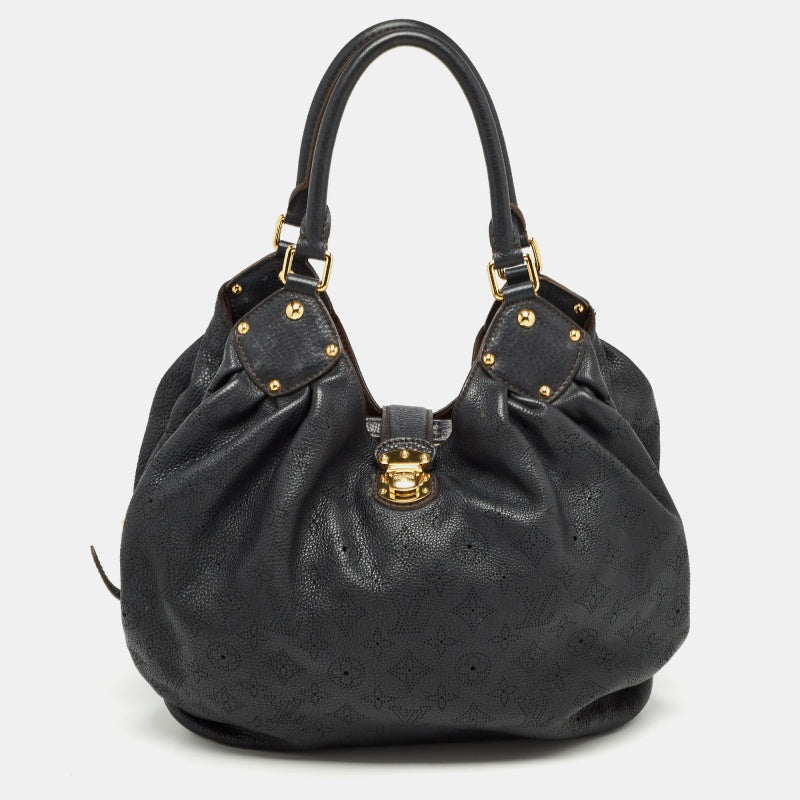 image of LOUIS VUITTON Black Monogram Mahina Leather Surya L Bag