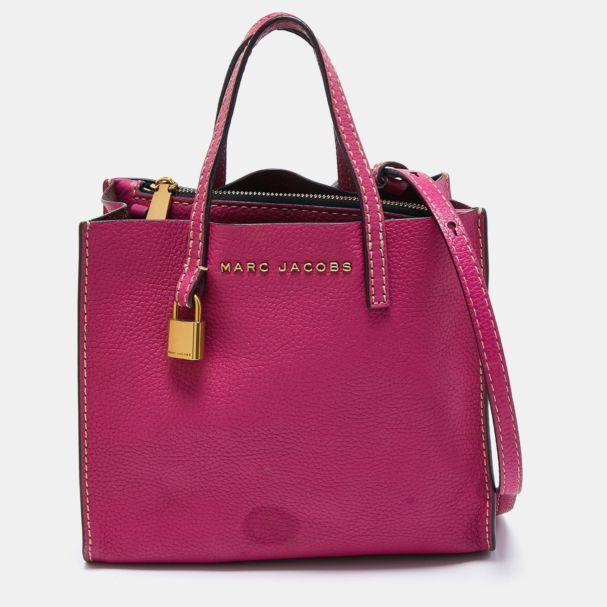 Marc Jacobs Pink The Leather Mini Tote Bag