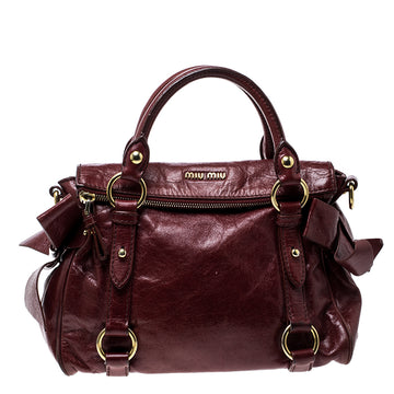 Miu Miu Red Vitello Lux Leather Bow Top Handle Bag Miu Miu | The Luxury  Closet