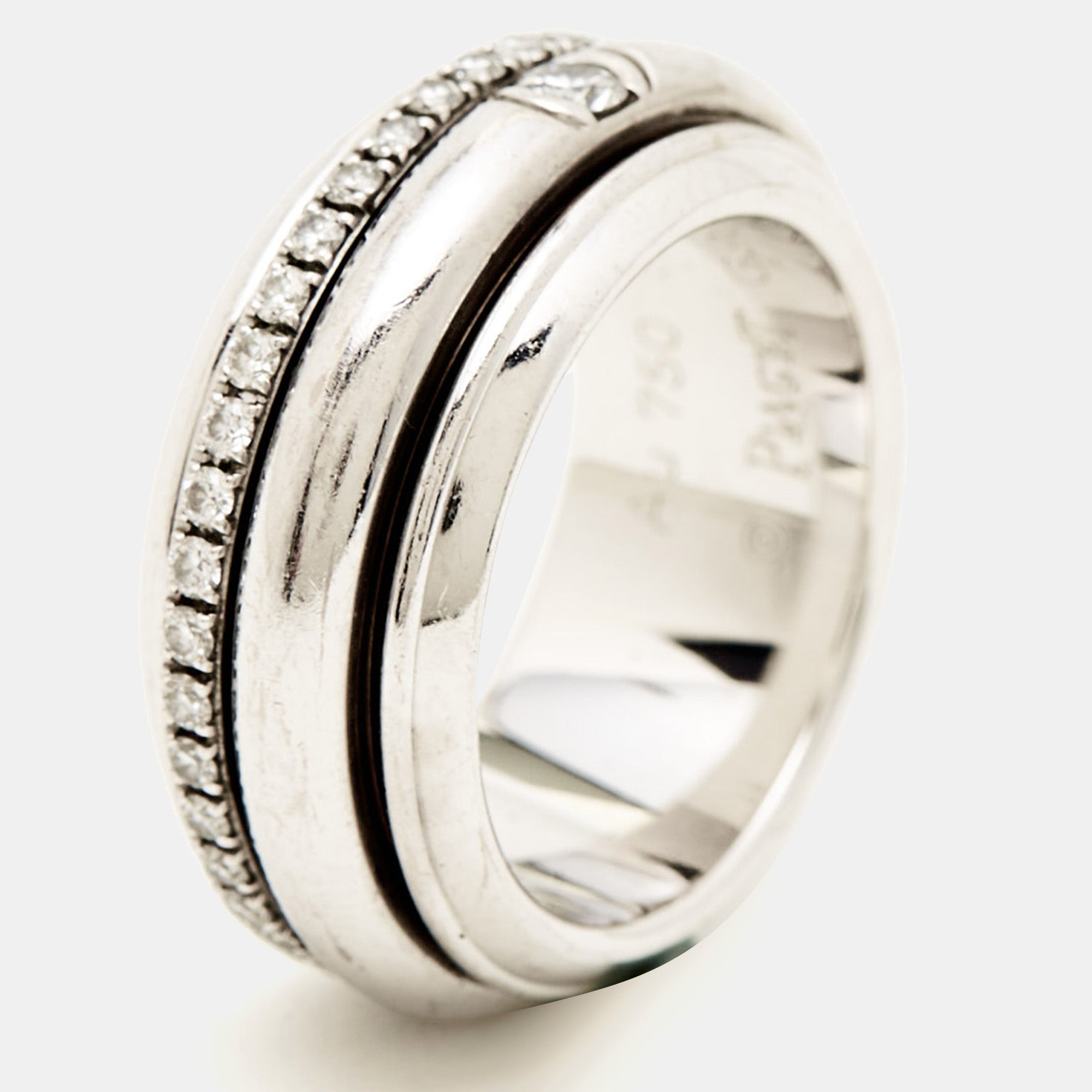 piaget possession diamond 18k white gold ring size 48