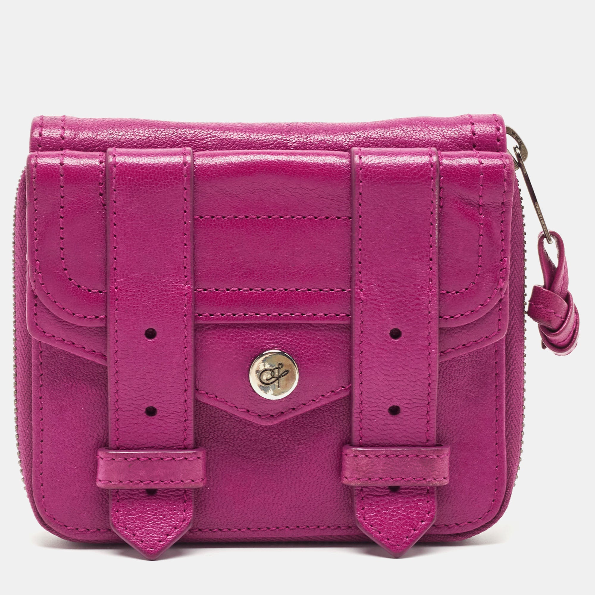 Fuchsia Leather PS1 Compact Wallet