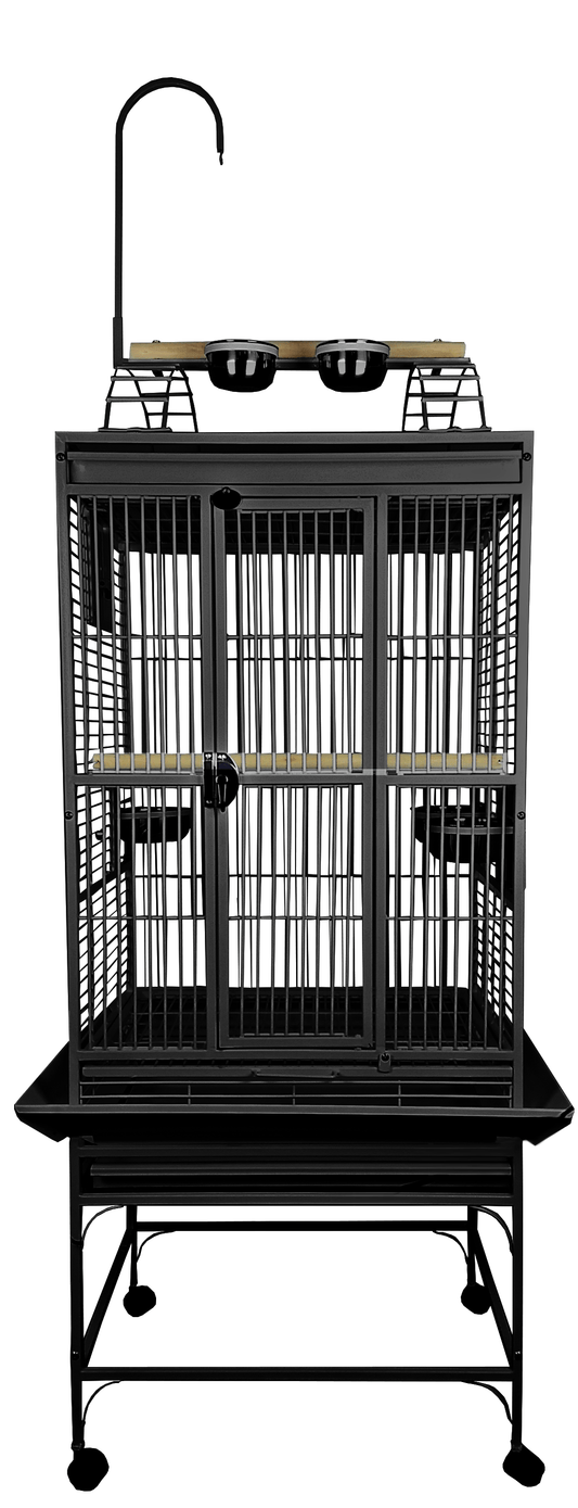 VICTORIAN STYLE OPEN PLAY TOP PARROT BIRD CAGE 14”X18”X26