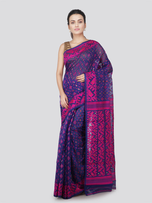 Lavender Pink Floral Dhakai Cotton Jamdani Saree - Muslin Myths | Shop  Online at Ethnickart India's Best Ethnic Weares & Wares