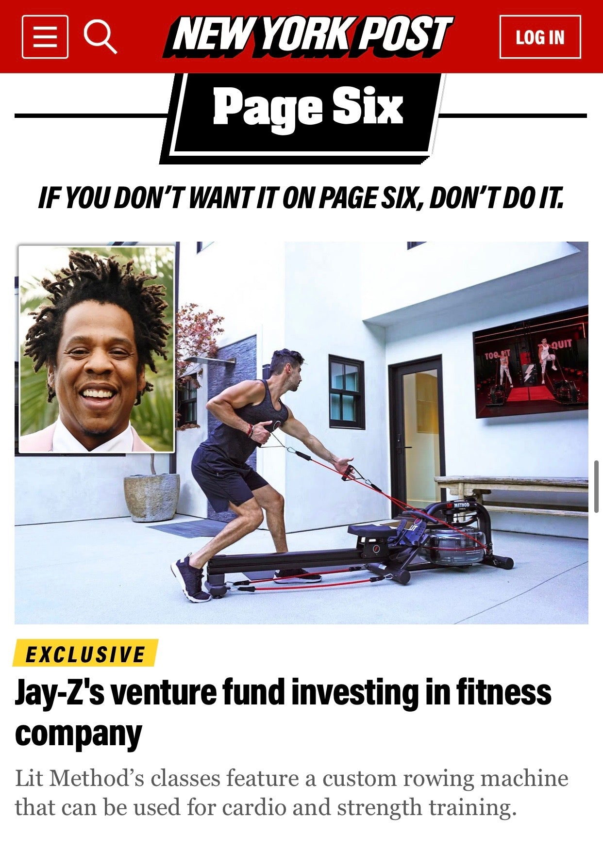 Jay-Z investment in LIT Method mentioned in People Magazine