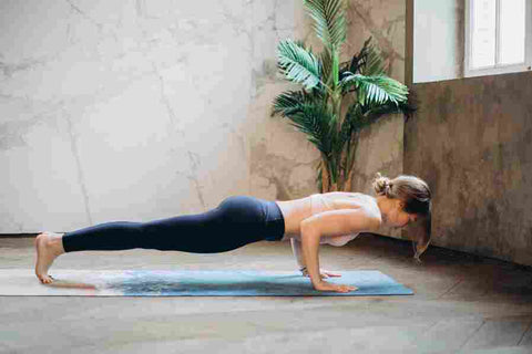 A woman doing plank exercise