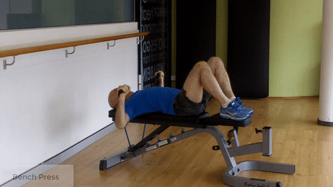 A man showing how to do resistance band bench press