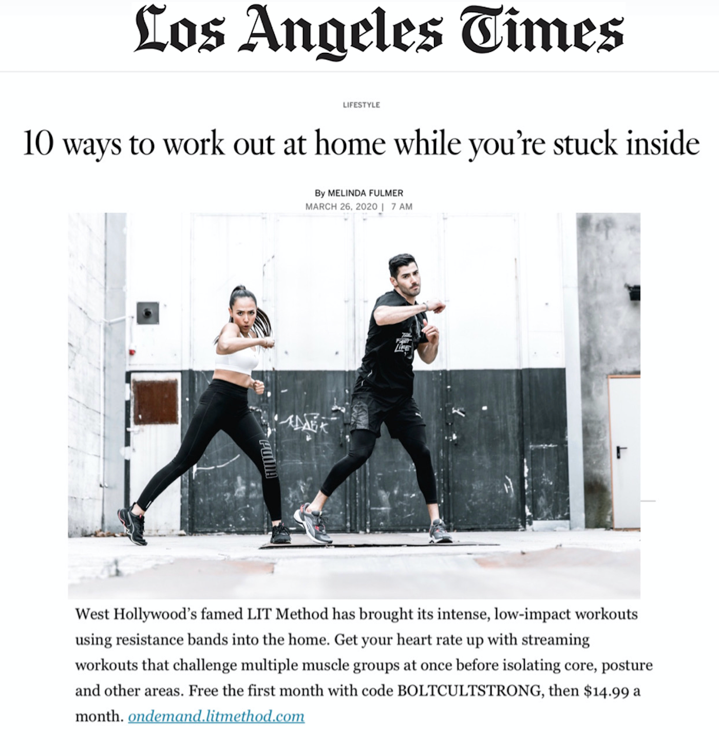 LIT Method featured in Los Angeles Times