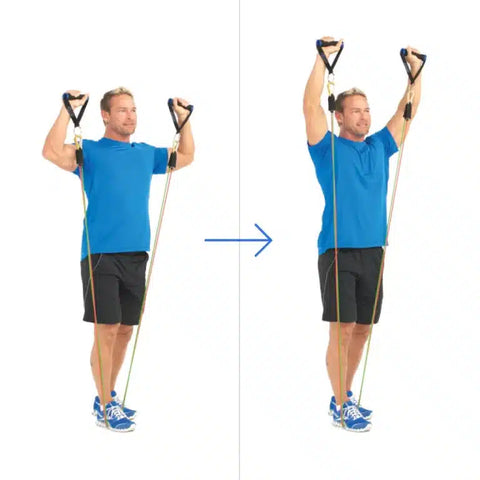 Band overhead triceps extension (VERSION 2) (male)