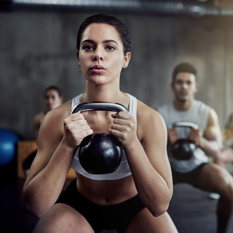 Weight Training with kettlebell