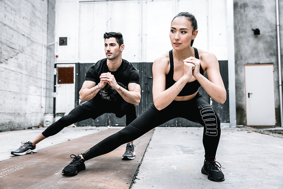 Justin and Taylor Norris Doing Side Lunges